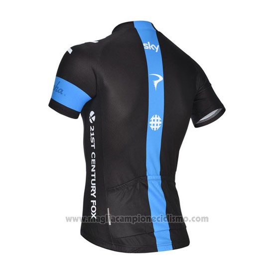 2014 Abbigliamento Ciclismo Sky Nero e Bianco Manica Corta e Salopette